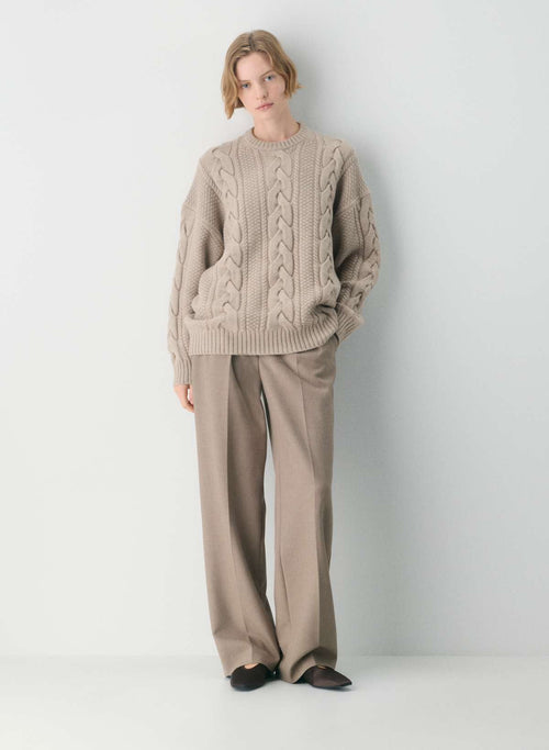 Ariantz Heritage Merino Wool Cable Knit Crewneck Sweater