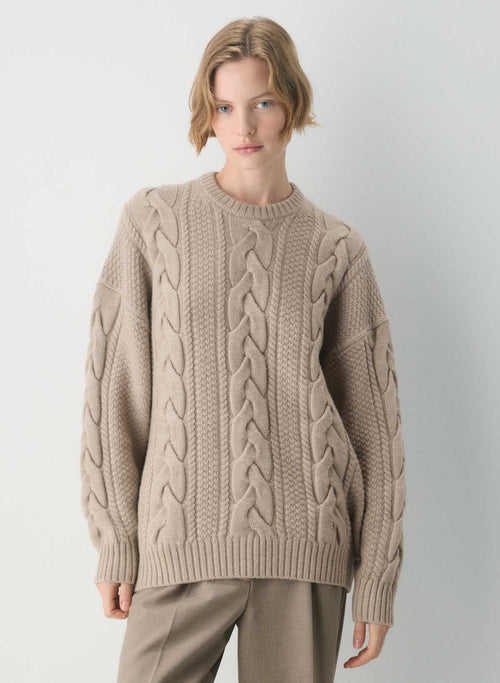 Ariantz Heritage Merino Wool Cable Knit Crewneck Sweater